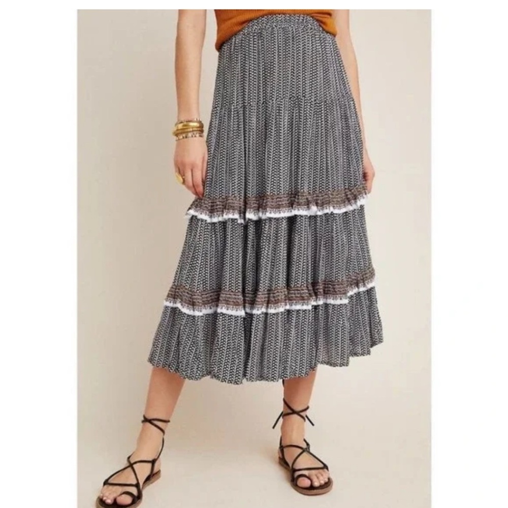 Anthropologie beachgold Jocelyn tiered maxi